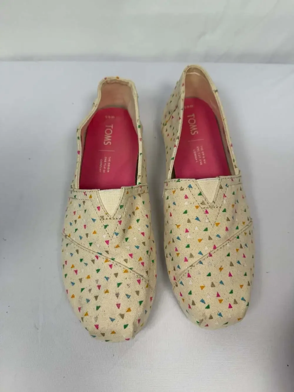 TOMS Classic Canvas Slip-On Shoes in Natural Funfetti Print